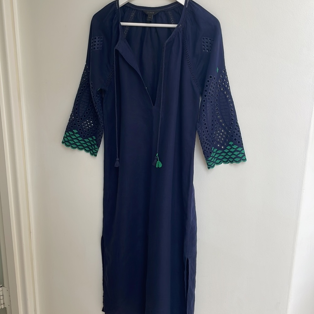 J.Crew Eyelet Cover-Up Long Kaftan Beach Dress. Size XS.